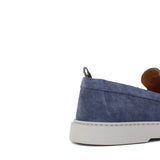Mocassino in camoscio color jeans con fondo in gomma leggera 1470TZAF 127 ROSSI 