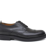 Derby stile inglese in vitello spazzolato nero con fondo in gomma 8103GRCALNE 156 ROSSI 
