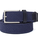 Cinta h 35 in intreccio elasticizzato bicolore navy/grigio con fibbia in nichel satinato F0477NKBGRI 111 ROSSI 