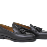 Mocassino donna con mappine in vitello spazzolato nero con fondo cuoio antiscivolo D204CNE 12 ROSSI 