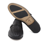 Mocassino intrecciato nero,  lavorazione sacchetto con fondo cuoio con inserti antiscivolo 1049VCNE 57 ROSSI 