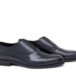 Francesina  in vernice blu  con  fondo in cuoio 607VBLU 987 ROSSI 