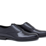 Francesina  in vernice blu  con  fondo in cuoio 607VBLU 987 ROSSI 