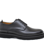 Derby in vitello spazzolato nero con fondo in gomma leggera 1279CALNE 297 ROSSI 