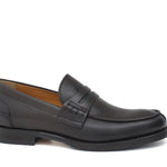Mocassino College stile inglese in vitello naturale testa di moro con  fondo cuoio mezza gomma 5316CSMOK 212 ROSSI 