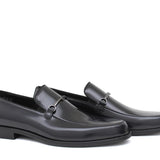 Mocassino con accessorio in vitello spazzolato blu scuro con fondo in cuoio 621TBLU 55 ROSSI 