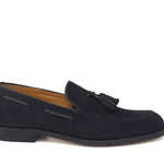 Mocassino con nappine in camoscio blu e fondo cuoio antiscivolo 7393CCRIB 211 ROSSI 