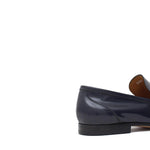 Mocassino con accessorio in vitello sfoderato blu con fondo in cuoio antiscivolo cucito blake 8681IABLU 373 ROSSI 