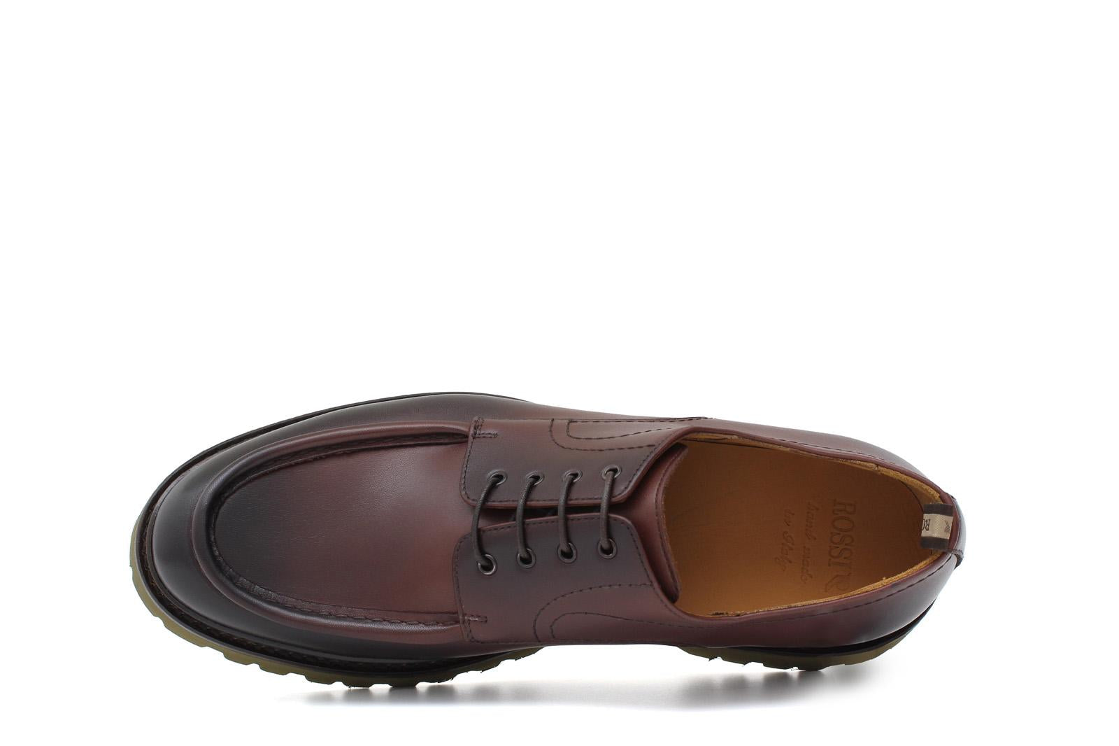 Derby modello ingegnere in vitello anticato marrone e fondo in gomma leggera 458BOSMAR 112 ROSSI 