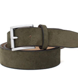 Cinta in camoscio verde h 35 con  fibbia nikel satinato F03421NKSHSVER 72 ROSSI 