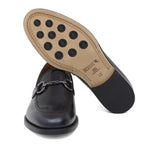 Mocassino con accessorio in vitello spazzolato blu con fondo in cuoio antiscivolo 644MORSCB 1128 ROSSI 