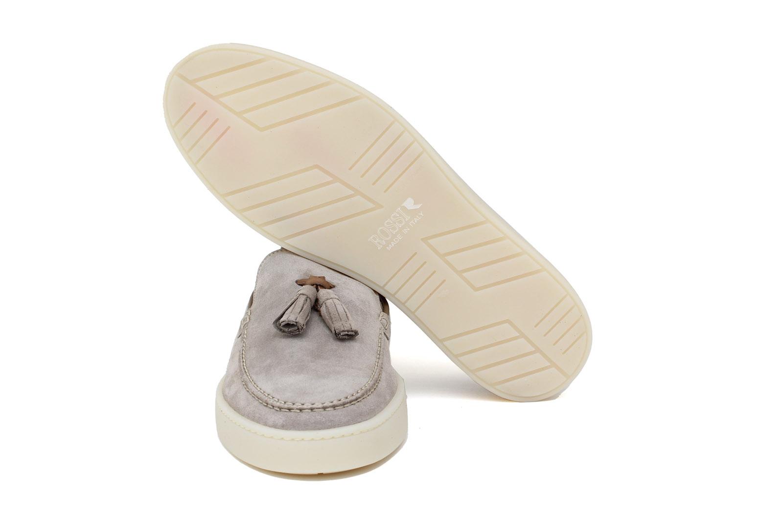 Slip-on con nappine in camoscio taupe e fondo in gomma cucito 622CAFLOTA 163 ROSSI 