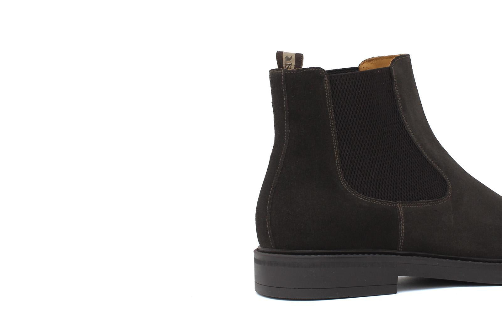 Stivaletto beatles in camoscio rasato testa di moro e fondo in gomma 154PRCRIM 435 ROSSI 