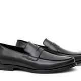 Mocassino con mascherina in vitello spazzolato nero  e fondo in cuoio 6834TNCUO 203 ROSSI 