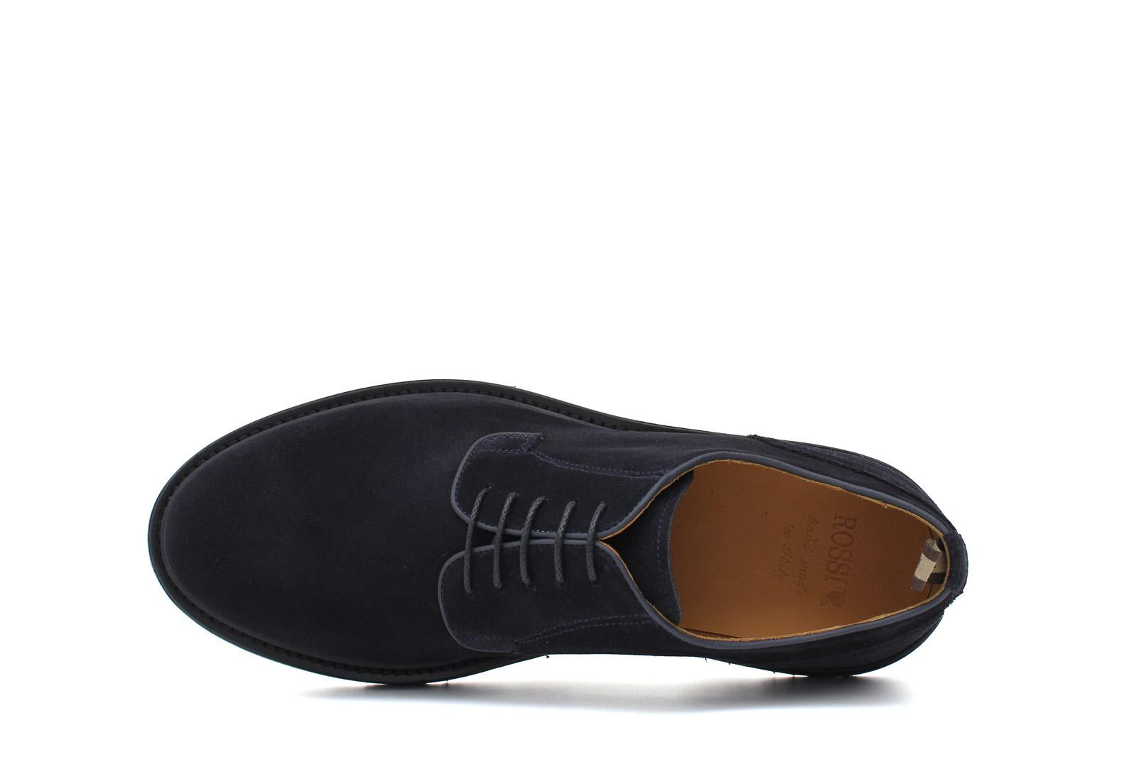 Derby in suede color blu e fondo in gomma leggera 9265HSBLU 1142 ROSSI 