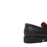 Mocassino in vitello a pieno fiore color nero con fondo in gomma leggera 6853GSNE 970 ROSSI 
