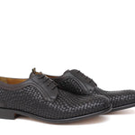 Derby in vitellino intrecciato color nero con fondo in cuoio cucito blake 8727VITM 192 ROSSI 
