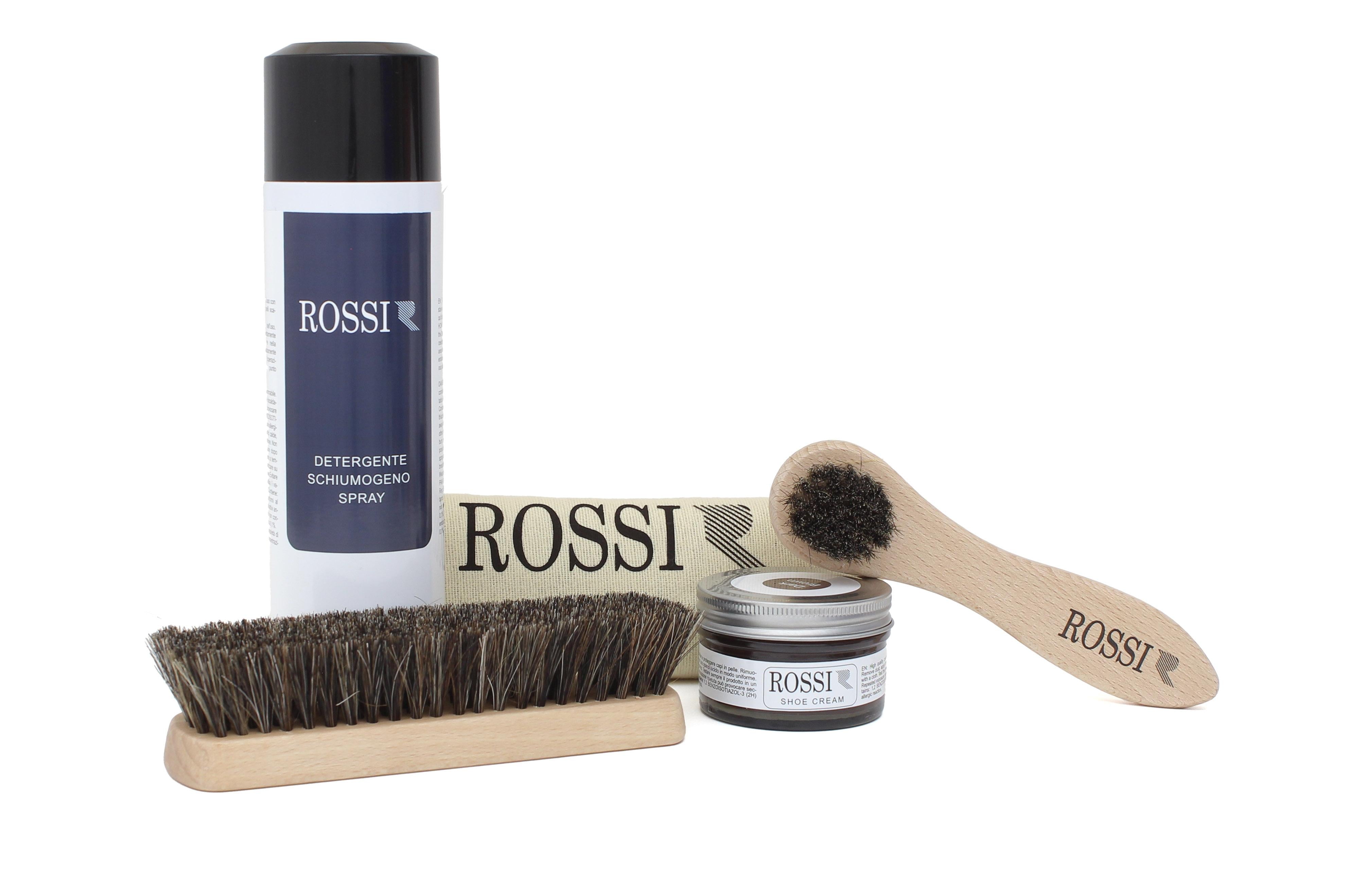 Kit per la manutenzione della pelle di colore marrone e testa di moro KIT PELLE marrone+t.moro ROSSI 