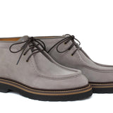 Polacchino stringato modello ingegnere in camoscio color roccia con fondo in gomma leggera 1253PCHSCLO 18 ROSSI 