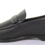 Mocassino traforato in nappa color blu e fondo cuoio antiscivolo cucito blake 5901NATBLU 617 ROSSI 