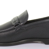 Mocassino traforato in nappa color blu e fondo cuoio antiscivolo cucito blake 5901NATBLU 617 ROSSI 