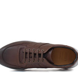 Sneaker in vitello naturale color marrone sfumato e fondo in gomma leggera vibram 1255VCAS 1147 ROSSI 