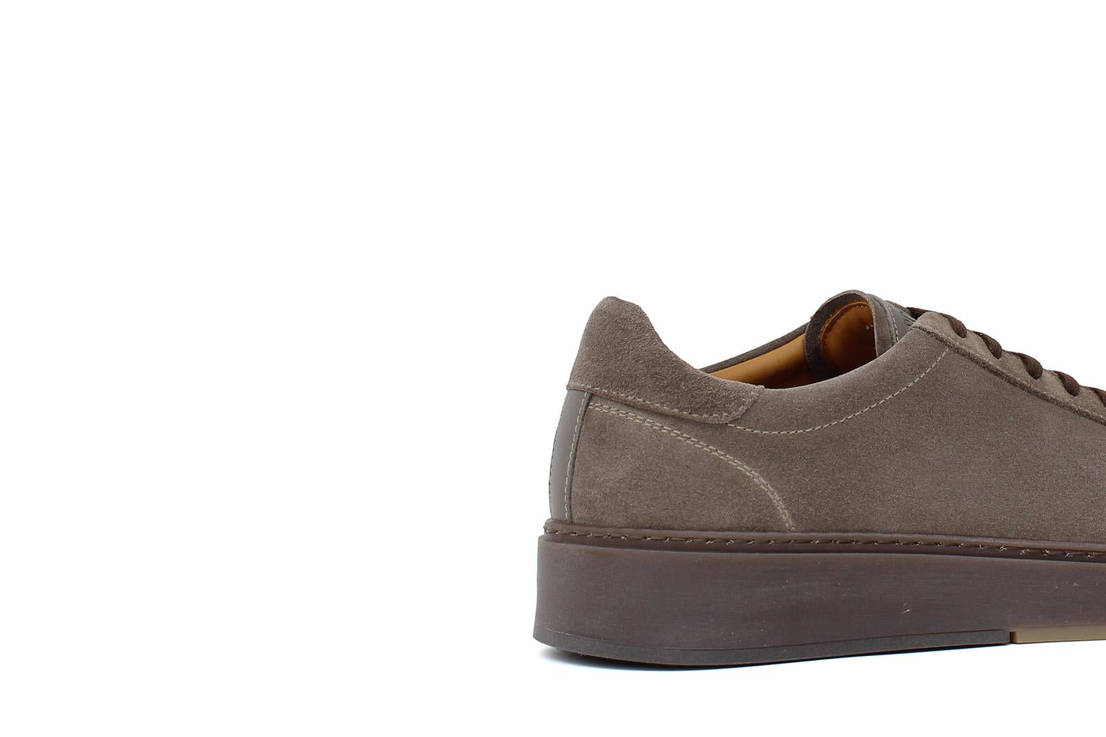 Sneaker stringata in suede fango con fondo in gomma tricolore 1043LHSBI 105 ROSSI 