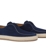 Slip on in camoscio color  navy con fondo in gomma intrecciato 1093FOLTR 629 ROSSI 