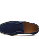 Slip on in camoscio color  navy con fondo in gomma intrecciato 1093FOLTR 629 ROSSI 