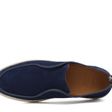 Slip on in camoscio color  navy con fondo in gomma intrecciato 1093FOLTR 629 ROSSI 