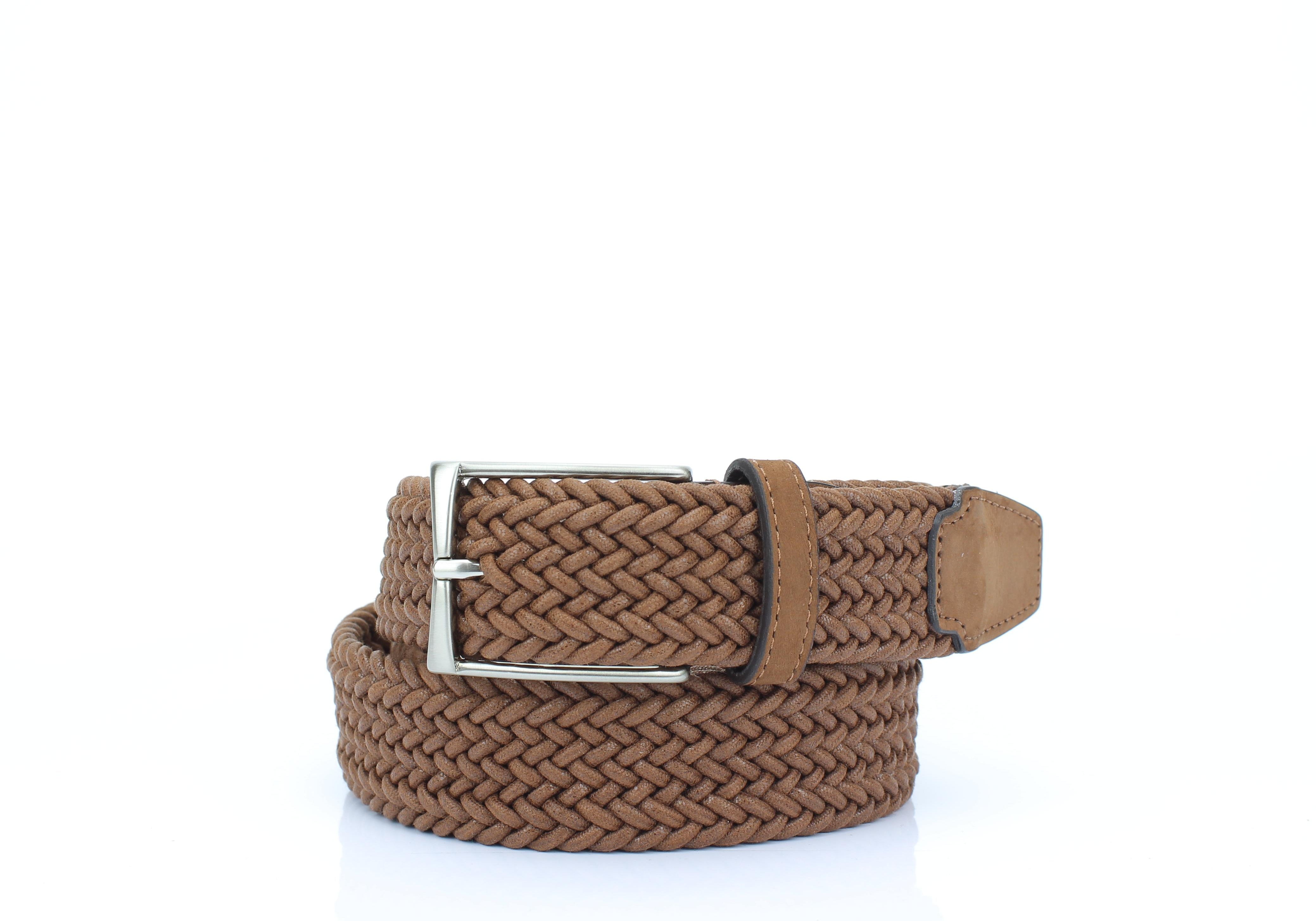 Cintura elasticizzata color cuoio con fibbia h 35 in nikel OBERANMARR 81 ROSSI 