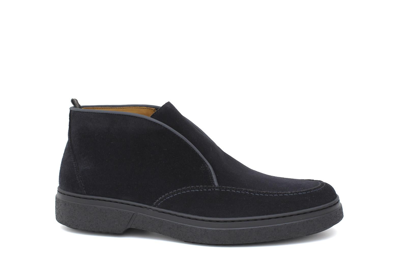 Polacchino con elastico centrale in camoscio ingrassato blu e fondo gomma leggera 1238PHSBLU 1141 ROSSI 