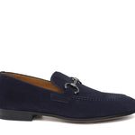 Mocassino con accessorio a sacchetto intero in camoscio blu con fondo cuoio antiscivolo 269FLOBLU 367 ROSSI 