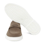 Mocassino in camoscio colore sabbia con fondo in gomma leggera<BR/> 1470FCOC 293 ROSSI 