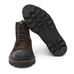 Stivaletto stringato in camoscio invecchiato testa di moro con fondo gomma roccia leggero 9199LPHSQ 110 ROSSI 