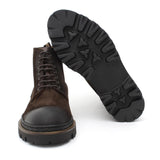 Stivaletto stringato in camoscio invecchiato testa di moro con fondo gomma roccia leggero 9199LPHSQ 110 ROSSI 