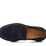 Mocassino College  in camoscio blu e fondo in gomma leggera 5316RHSBLU 45 ROSSI 