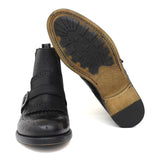 Beatles stile inglese con fibbia in nabuk anticato  nero e fondo in gomma 127PBAN 991 ROSSI 