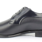 Derby in vitello spazzolato stampato velluto color blu con fondo in cuoio 5740VELBLU 509 ROSSI 