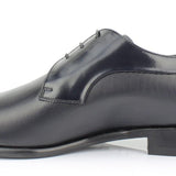 Derby in vitello spazzolato stampato velluto color blu con fondo in cuoio 5740VELBLU 509 ROSSI 