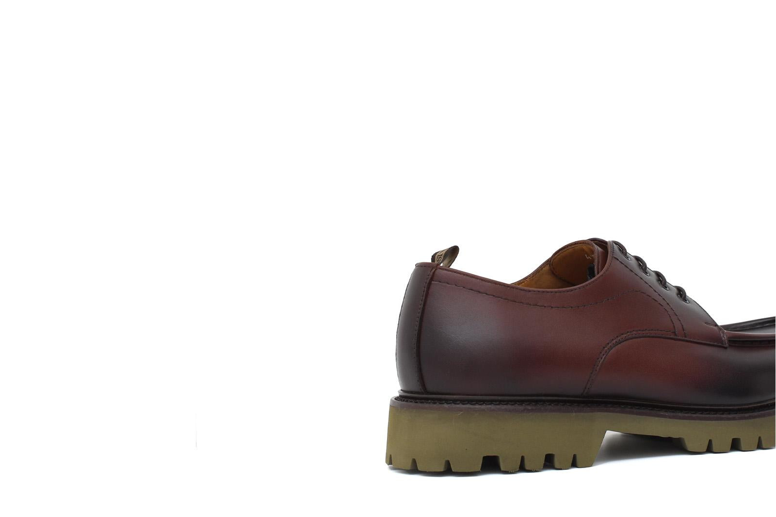 Derby modello ingegnere in vitello anticato marrone e fondo in gomma leggera 458BOSMAR 112 ROSSI 