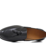 Mocassino sfoderato con mappine in vitello spazzolato nero con fondo in cuoio antiscivolo cucito blake 7637CN 1056 ROSSI 