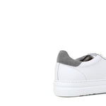 Sneaker in vitello bianco con riporti  in camoscio grigio e fondo in gomma leggera 234FPIOM 482  UN ROSSI 