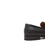 Mocassino in vitello a pieno fiore marrone con fondo in cuoio antiscivolo 6853SERMOK 515 ROSSI 