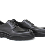 Derby in vitello spazzolato nero con fondo in gomma leggera 1203CALFN 607 ROSSI 