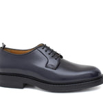 Derby donna in vitello spazzolato blu con fondo in gomma cucito D218CALB 17 ROSSI 