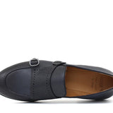 Doppia fibbia a sacchetto intero in vitello chicco di riso navy e fondo in cuoio antiscivolo cucito blake 267CARNAV 278 ROSSI 