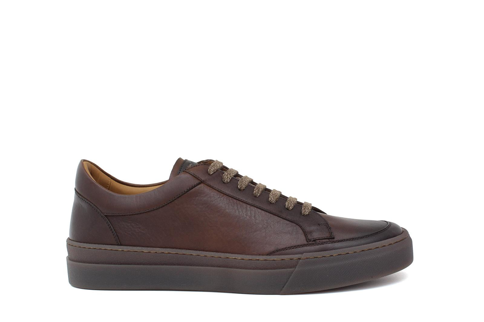 Sneakers in vitello naturale anticato marrone con fondo in gomma 643LVCAS 379 ROSSI 