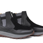 Sneakers modello beatles con elastico bicolore in bufalo e camoscio nero con fondo vibram 861PBUFN 1045 ROSSI 