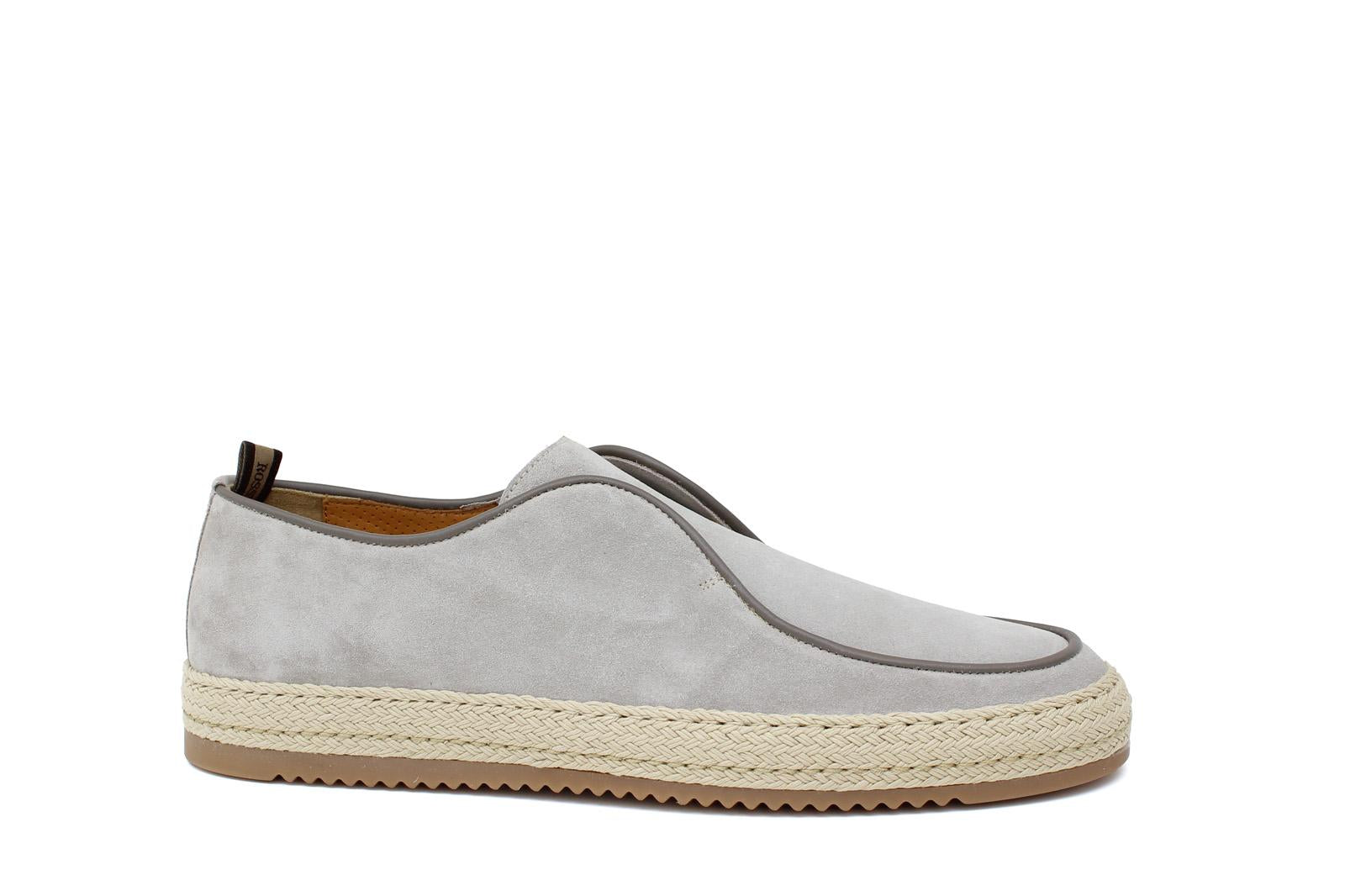 Slip on in camoscio color  roccia con fondo in gomma intrecciato 1093FROC 63 ROSSI 